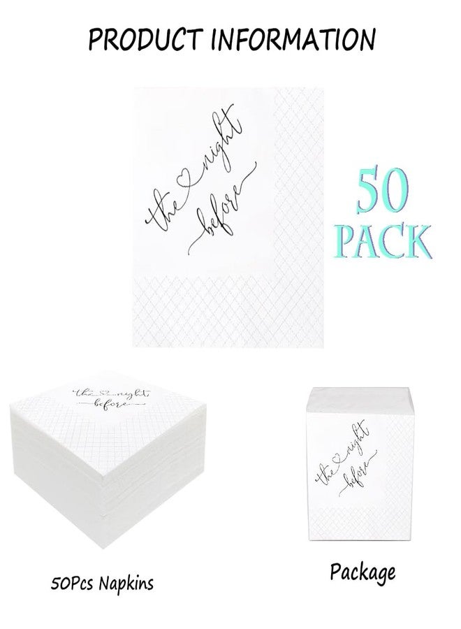 Geloar The Night Before Rehearsal Dinner Cocktail Napkins, The Night Before Party Supplies Paper Napkins in Bulk for Rehearsal Dinner Wedding Beverage Table Decor 2-Ply, 5x5 Inches (50, Black) - Image 3